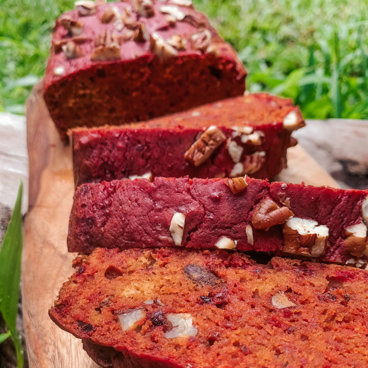 organic beetroot bread with pecans gluten free dairy free