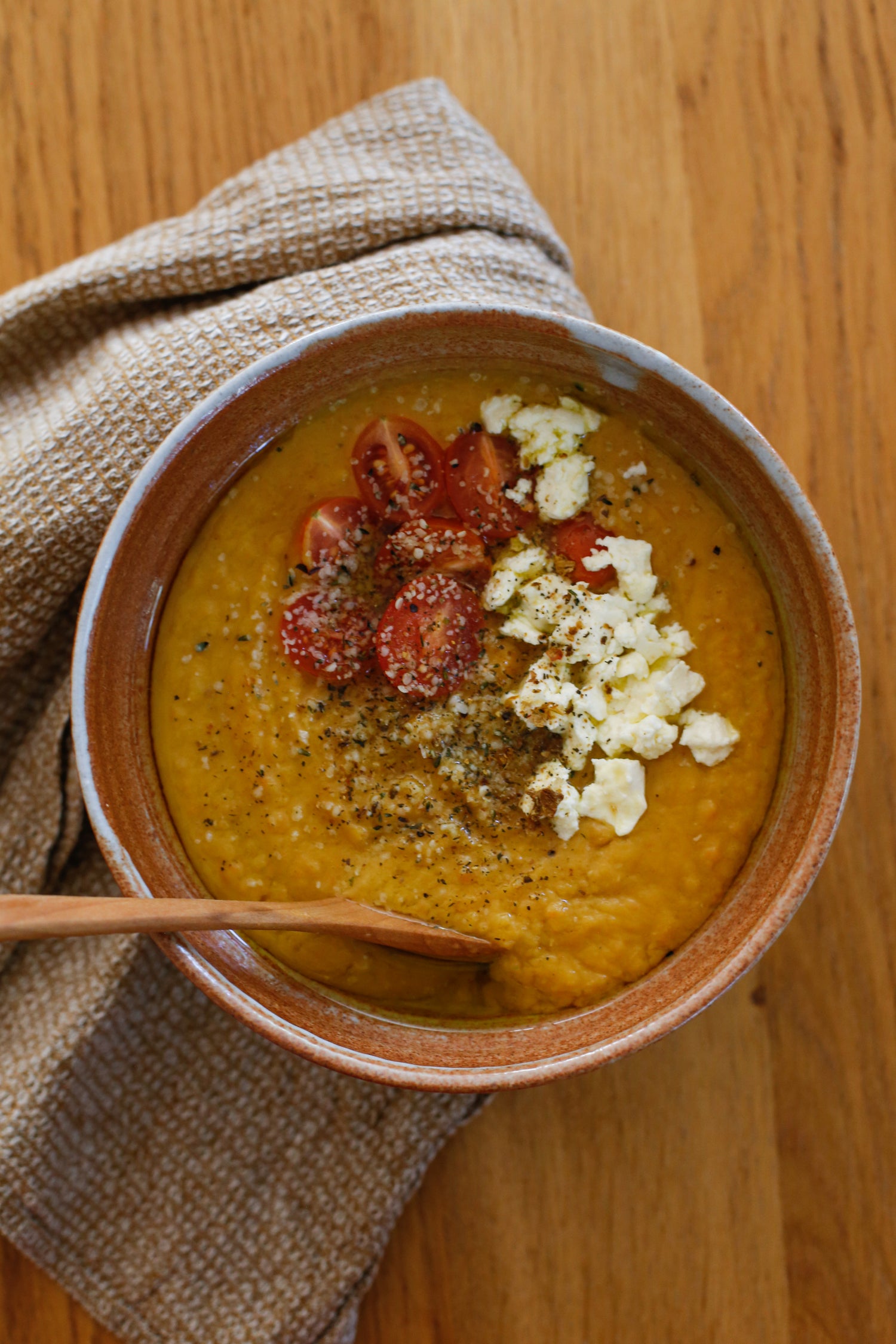 Sweet Potato, Red Lentil & Leek Soup