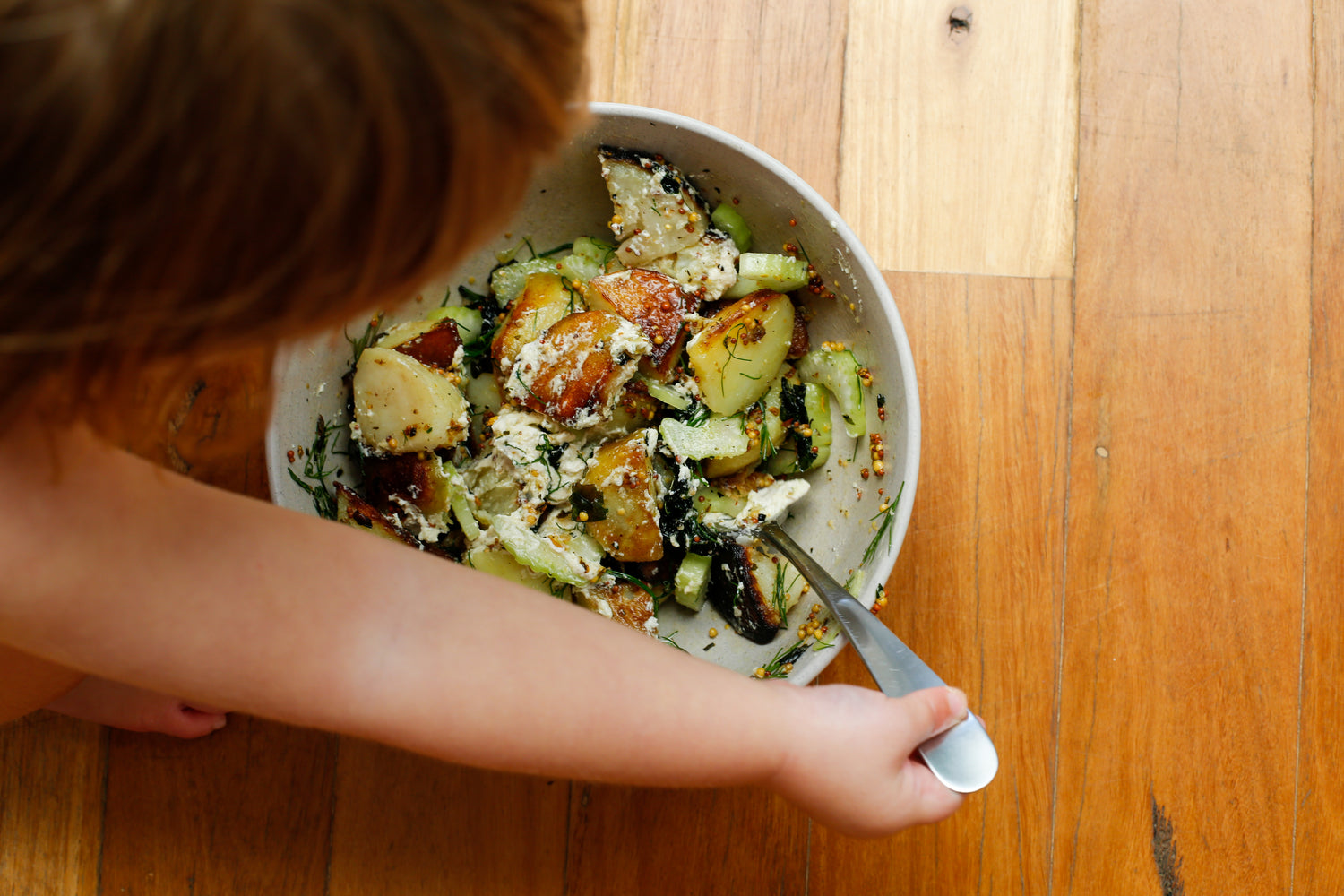 herby-leftover-potato-salad-ingredients