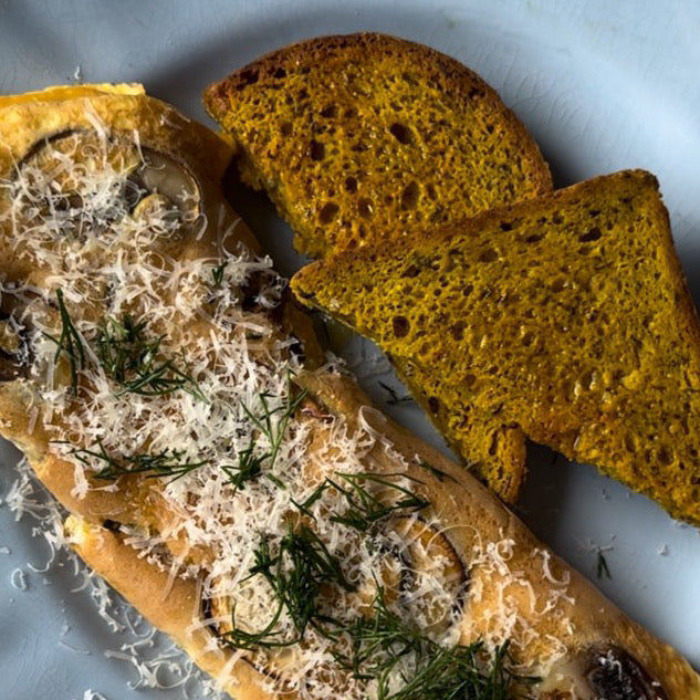 Mushroom Parmesan and Dill Omelette