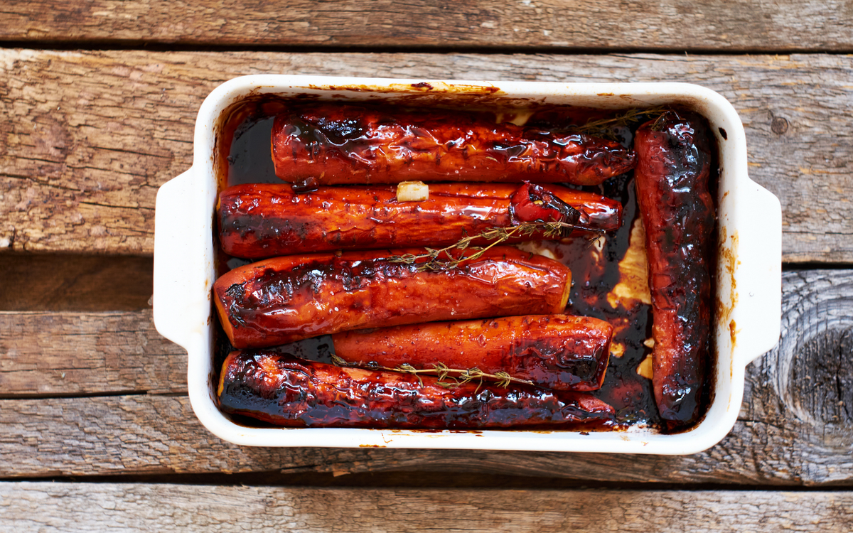 Caramelised Bourbon Maple & Garlic Carrots
