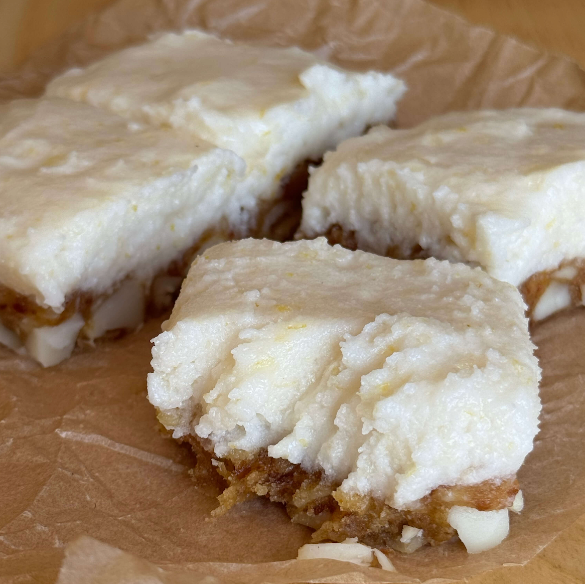 Lemon, Coconut & Macadamia Slice