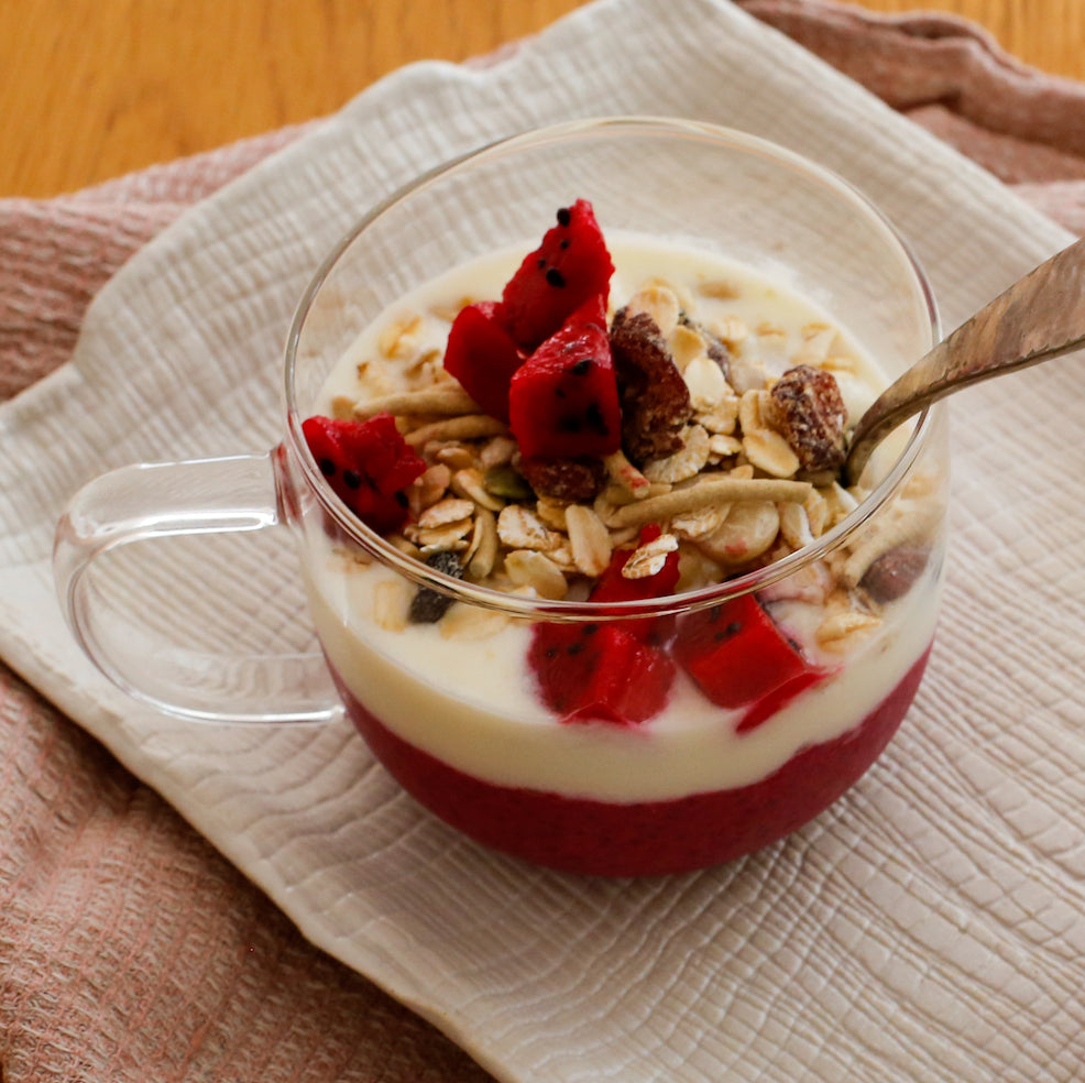 Chia pudding made from dragonfruit