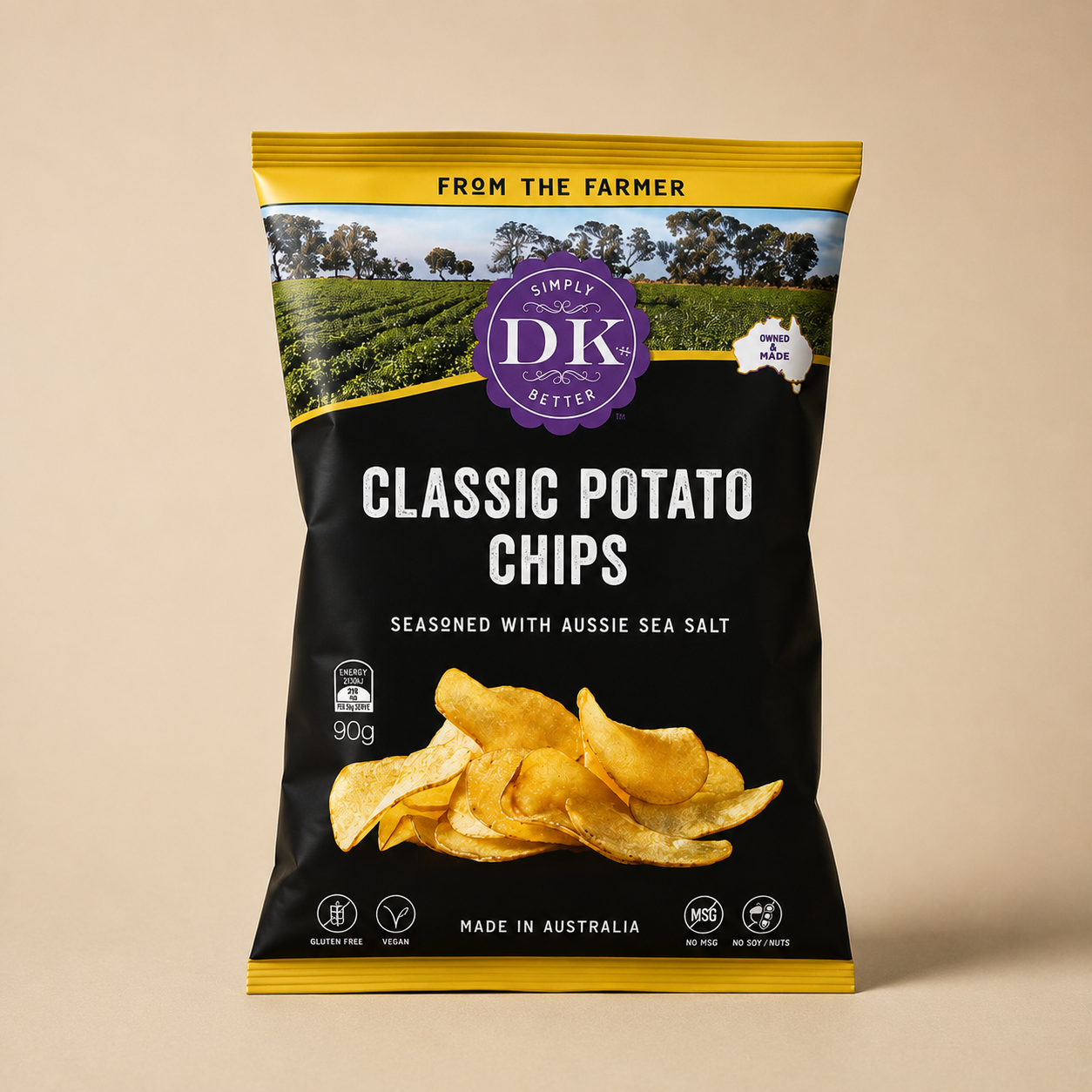 DK’s Classic Potato Chips 90g - made by an Australian Farmer