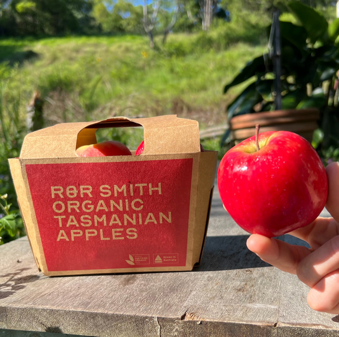 - Apples Box 1kg Tasmania PINK LADIES - Certified Organic Red Apples 1kg