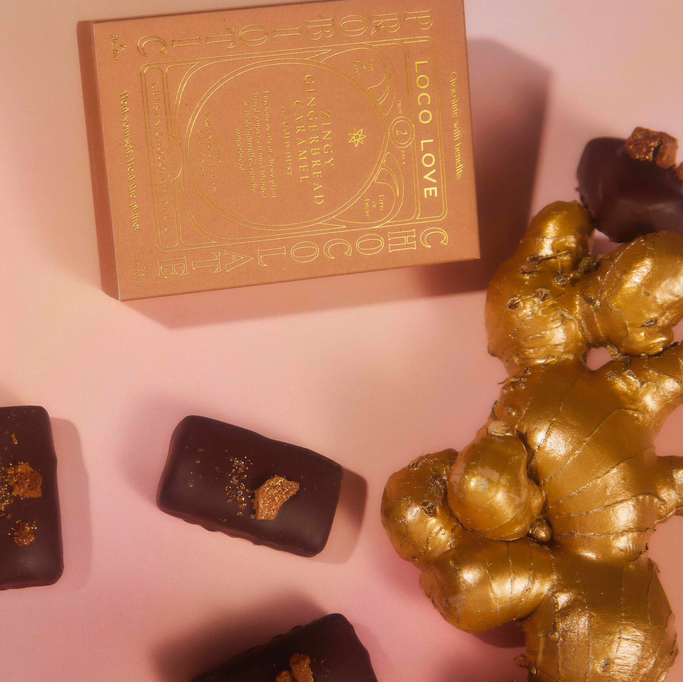 Zingy Gingerbread Caramel with Gold Dust - Loco Love