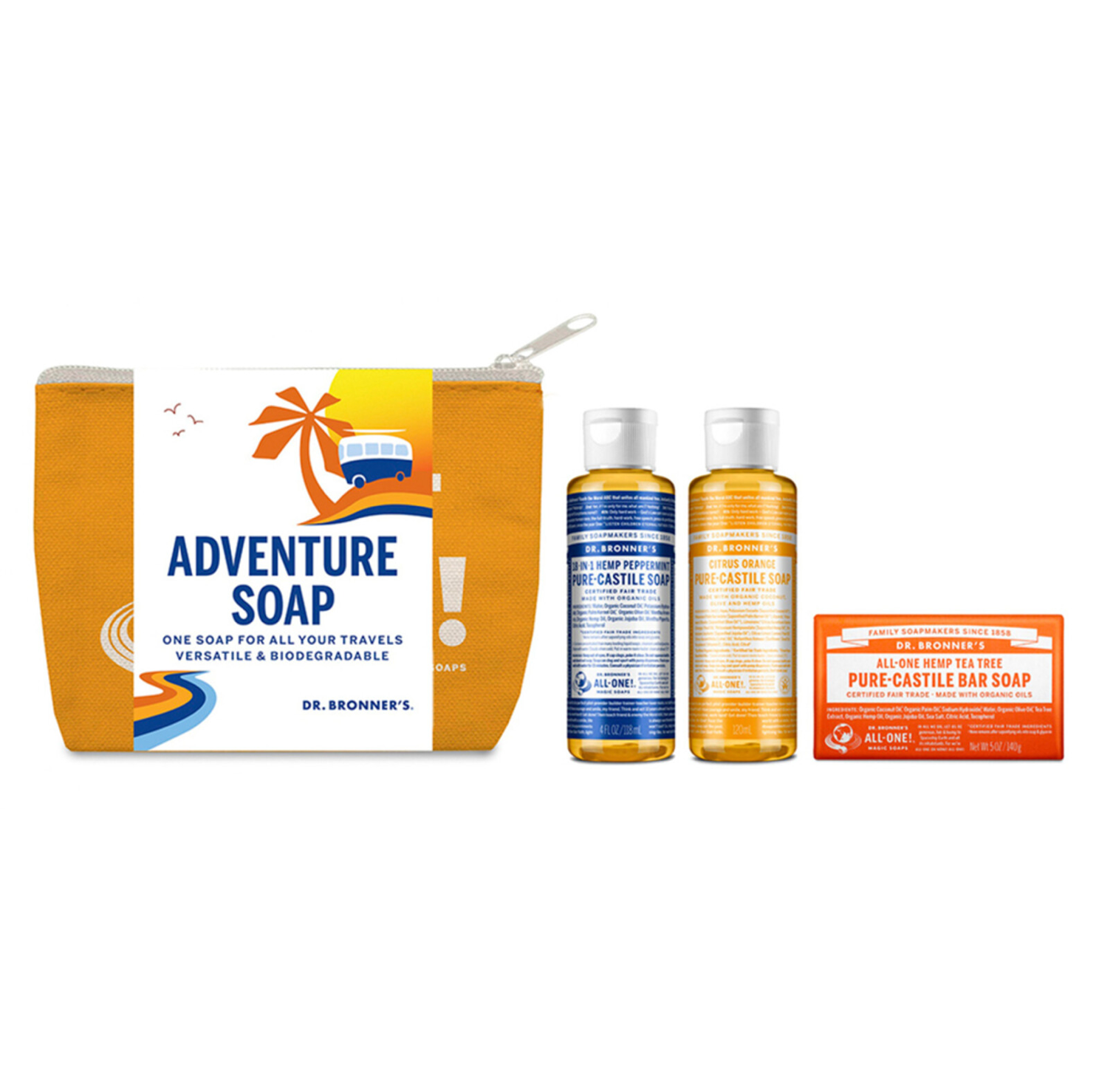 DR. BRONNERS Adventure Soap Pack incl. 3x Castille Soap