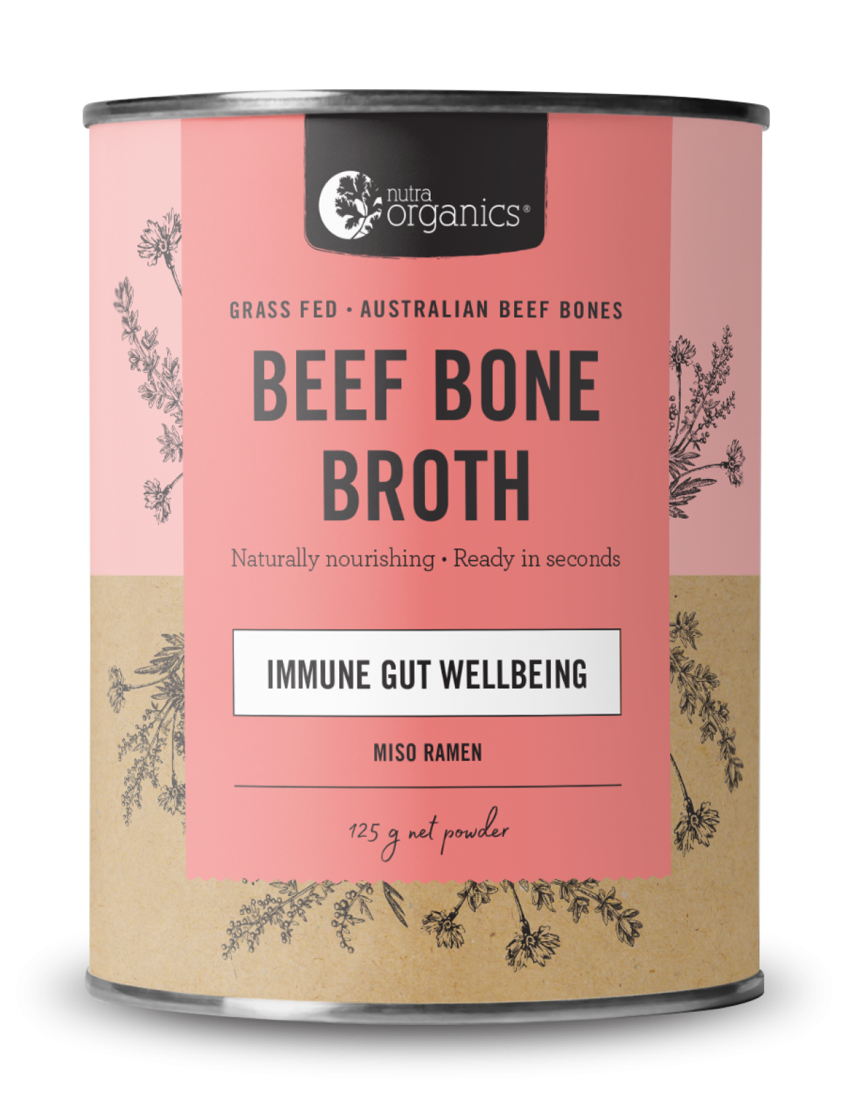 NUTRA ORGANICS Beef Bone Broth Powder - Miso Ramen  125g