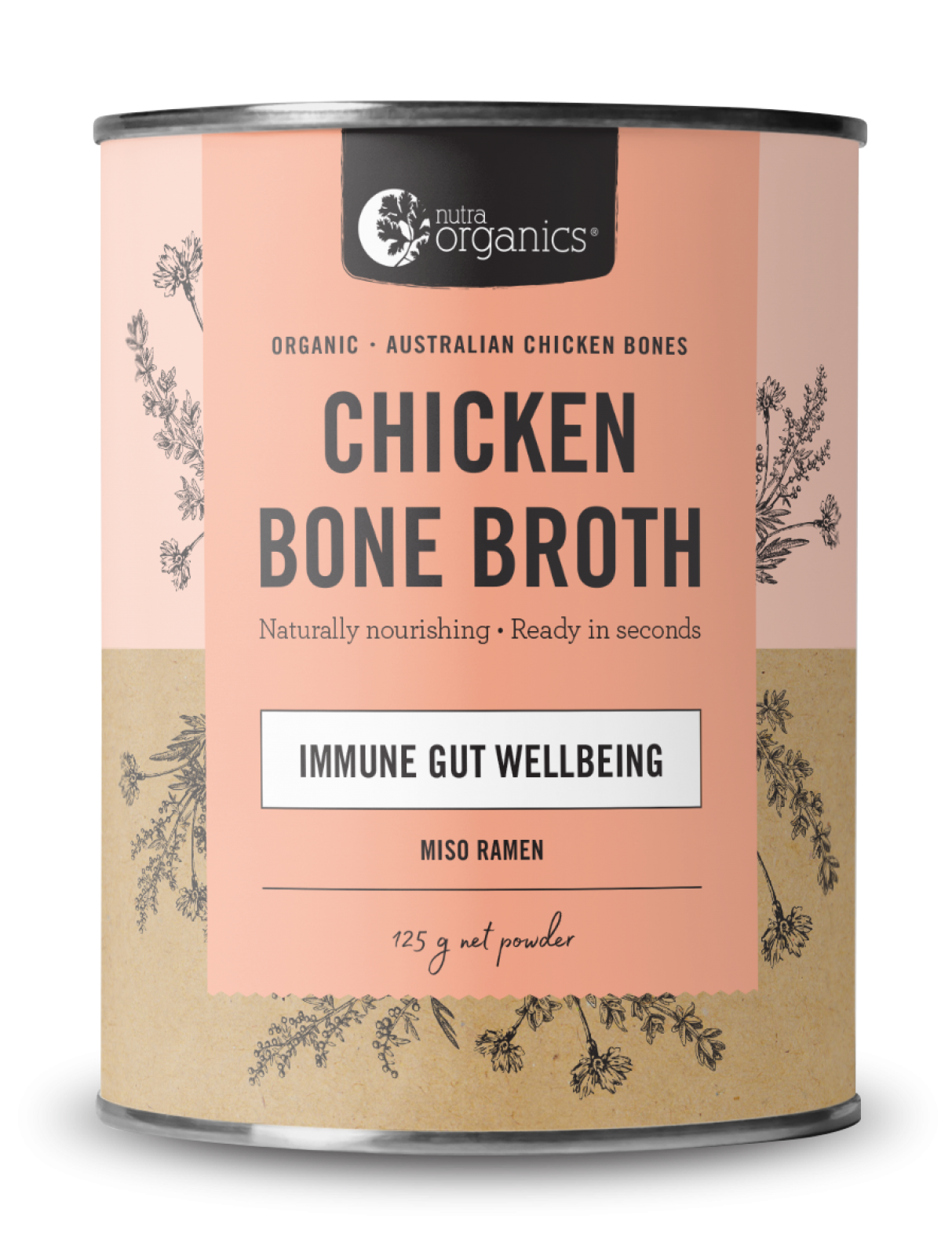 Chicken Bone Broth Powder - Miso Ramen 125g - Nutra Organics
