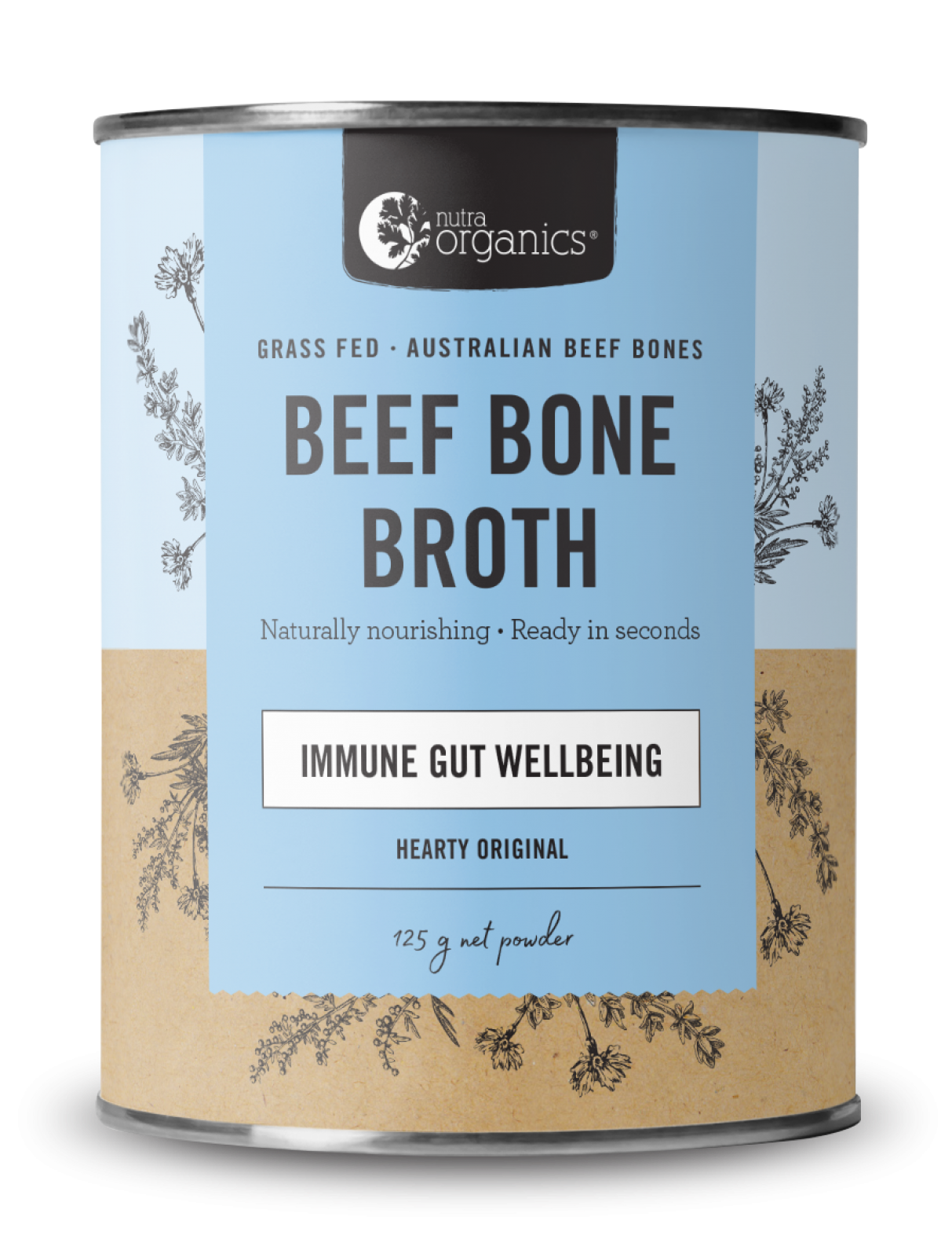 Beef Bone Broth Powder - Hearty Original 125g - Nutra Organics