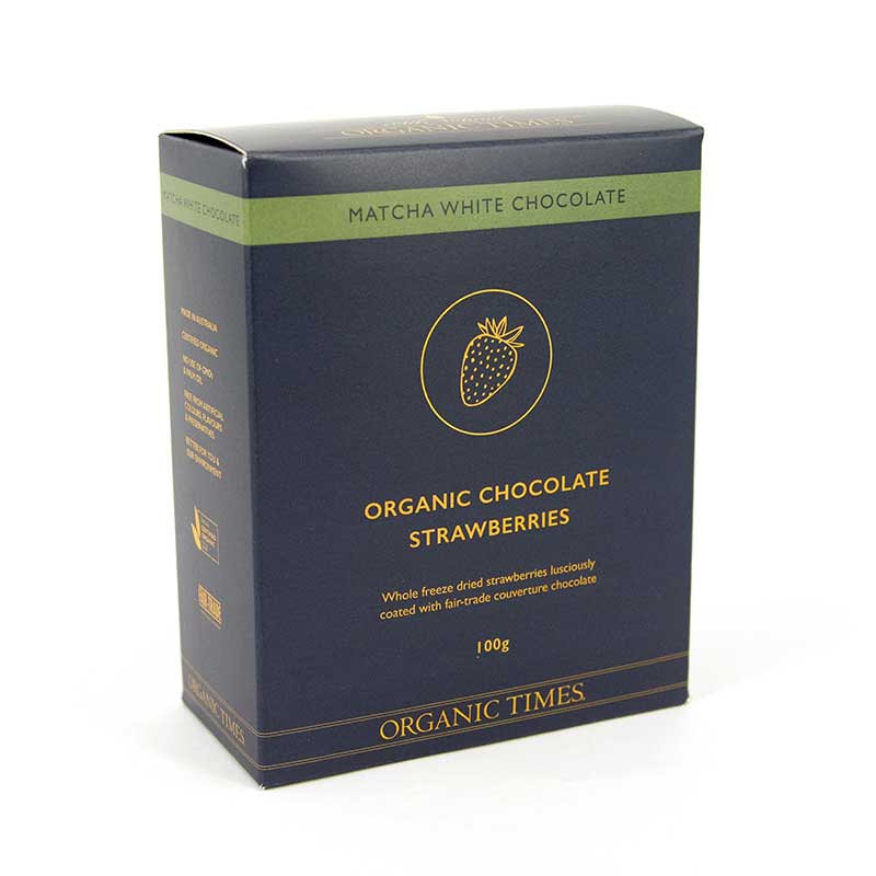 Matcha White Chocolate Strawberries - Box 100g