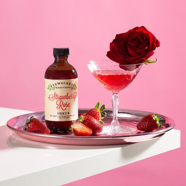 Strawberry Rose Shrub 200ml - Pyewacket's Traditional