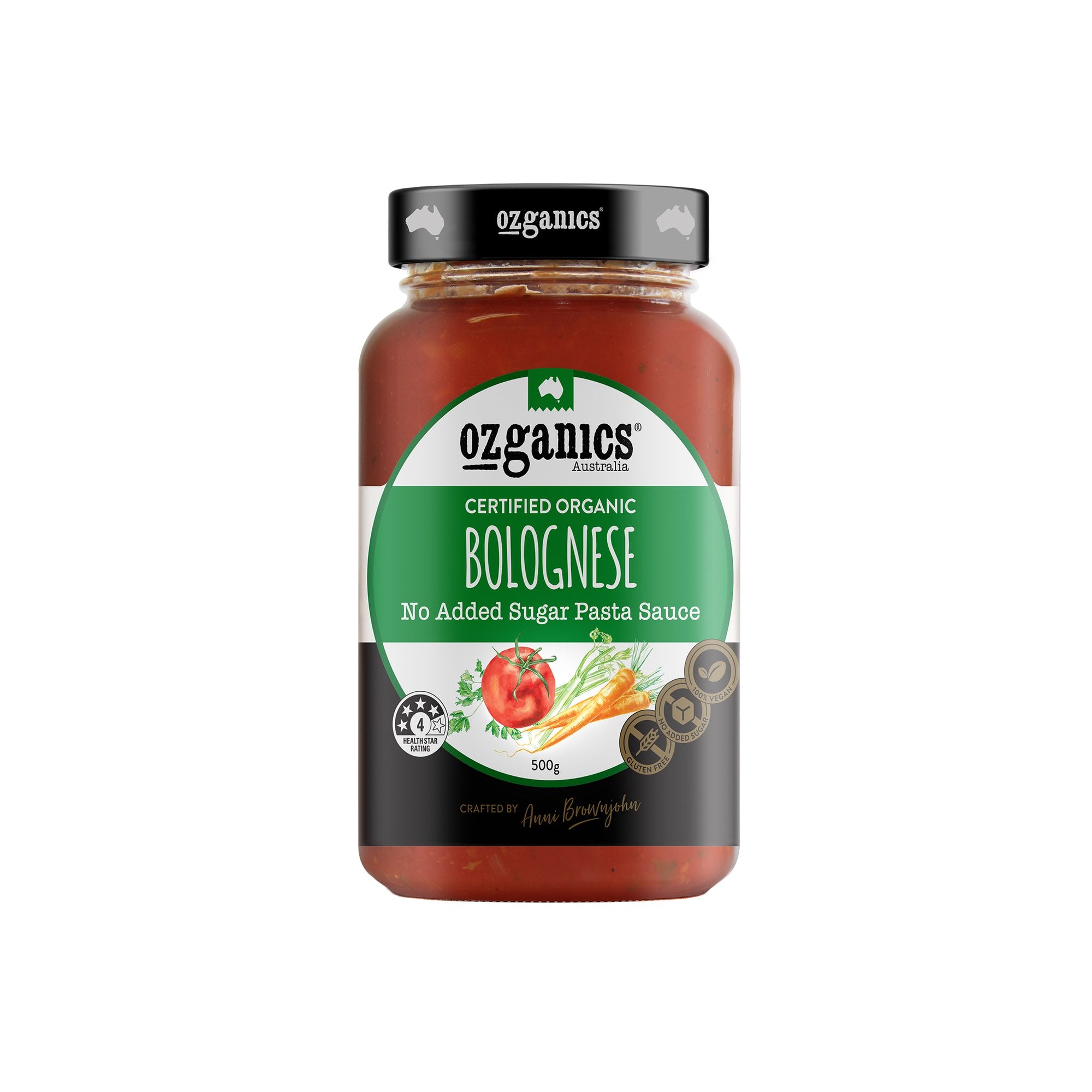 Organic Vegan Bolognese Pasta Sauce 500g - Ozganics