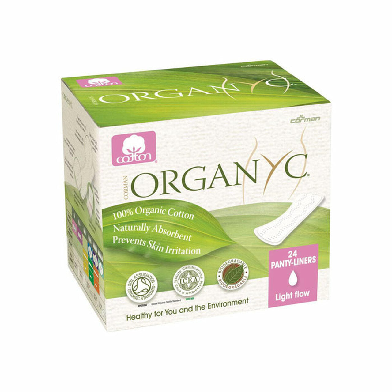 100% Organic Cotton Ultra Thin Panty Liners - Light - Organyc