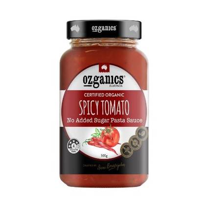 Organic Spicy Tomato Pasta Sauce 500g - Ozganics