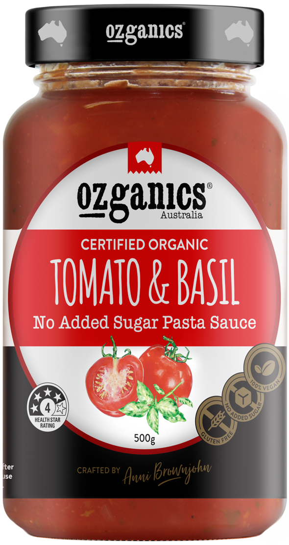 Organic Tomato and Basil Pasta Sauce 500g - Ozganics