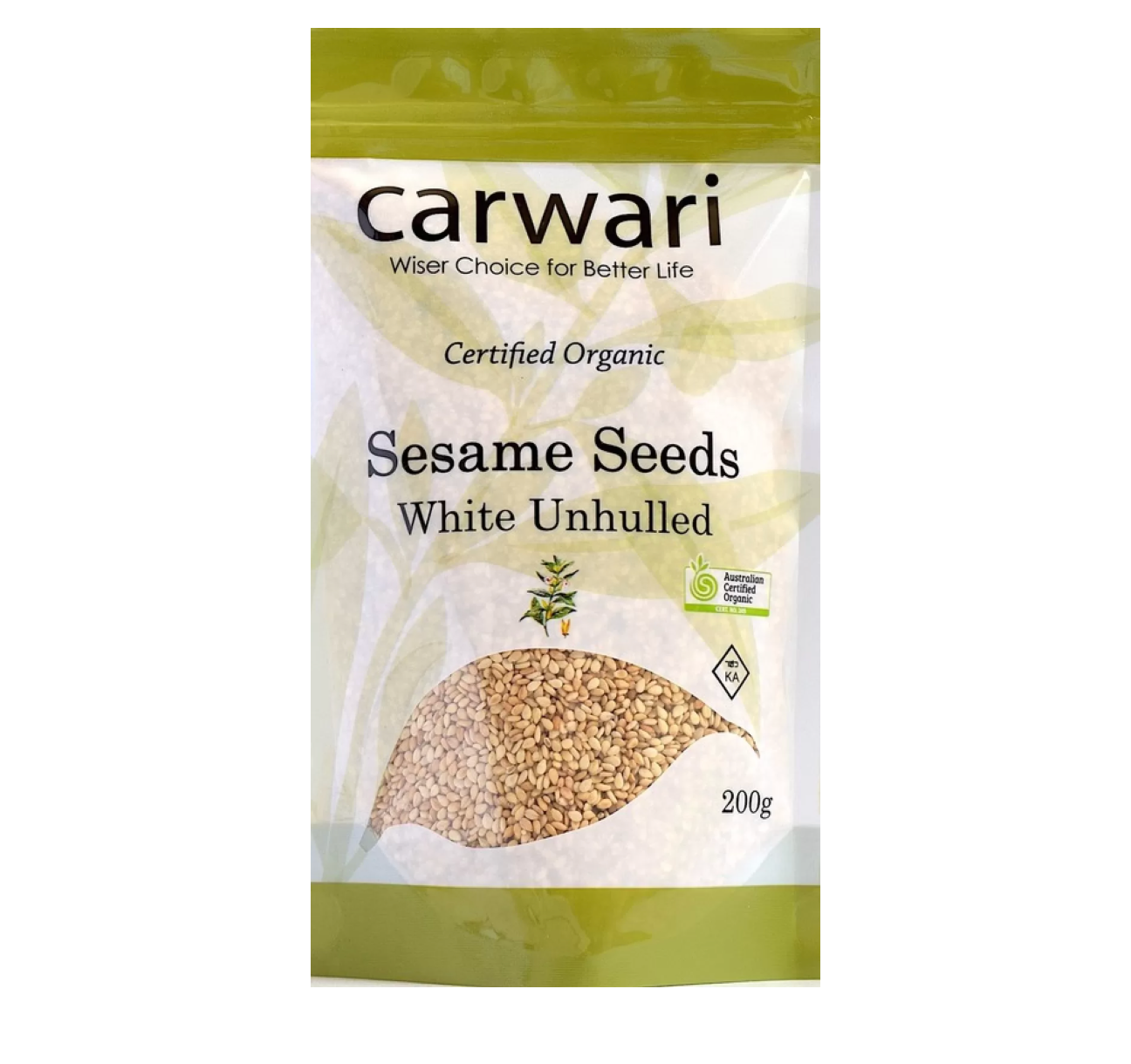 Organic Unhulled Sesame Seeds 200g - Carwari