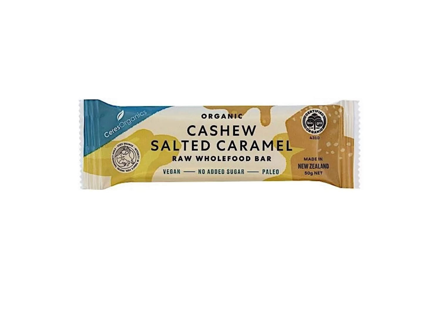 Ceres Organic Cashew Salted Caramel Raw Bar 50g