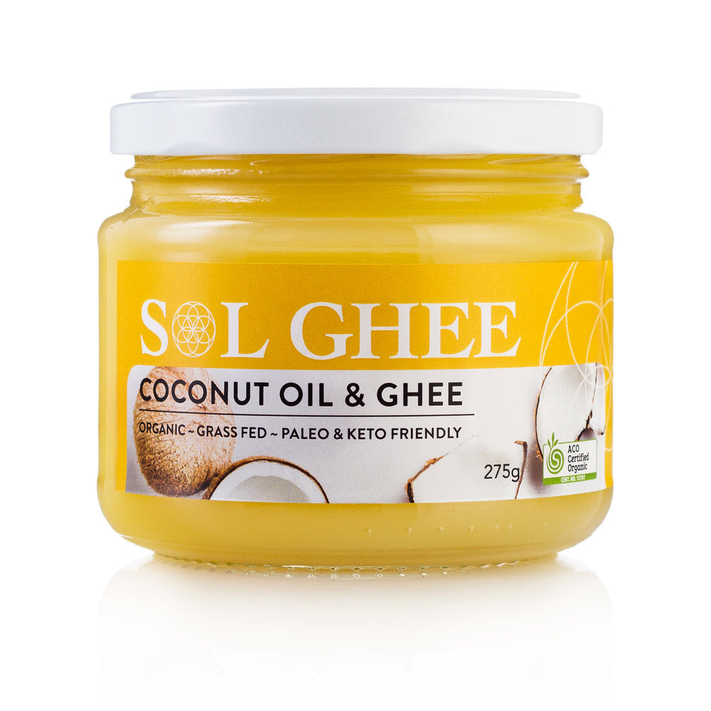 SOL GHEE Sol Ghee Certified Organic Ghee & Coconut Oil  275g Glass jar