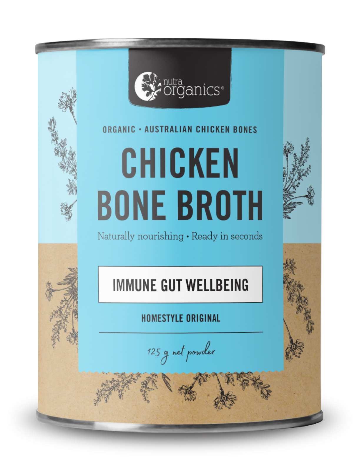 Chicken Bone Broth Powder - Homestyle 125g - Nutra Organics