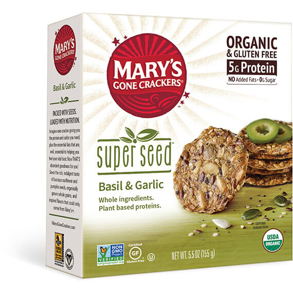 MARY'S GONE CRACKERS Super Seed - Basil & Garlic Crackers   155g