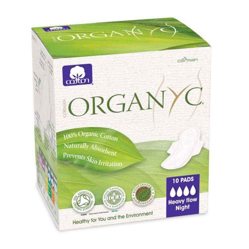 100% Organic Cotton Pads - Heavy with Wings - Organyc