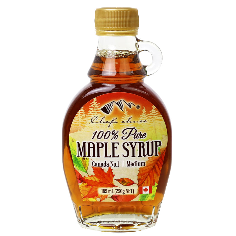 CHEF'S CHOICE 100% Pure Maple Syrup Glass Handled  189ml