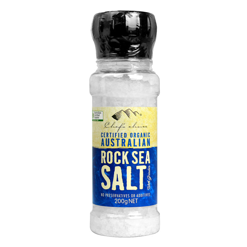 CHEF'S CHOICE Organic Australian Rock Sea Salt Grinder 