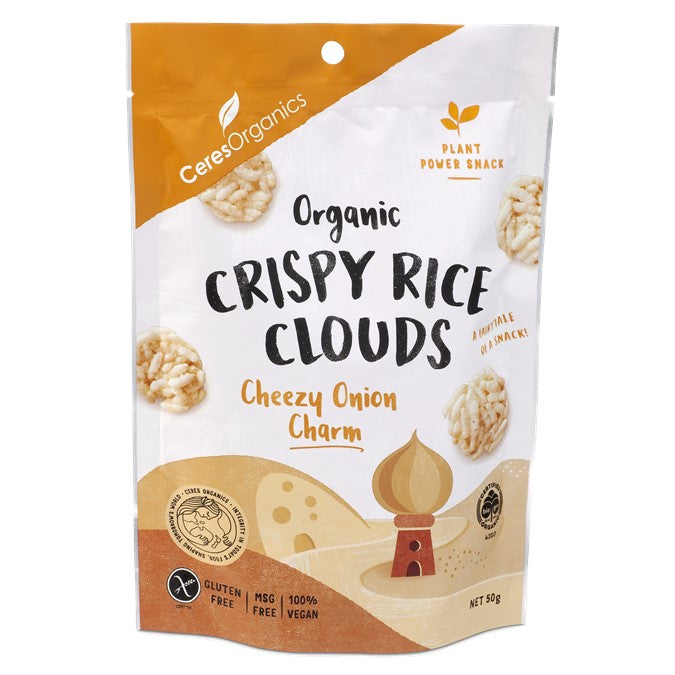 CERES ORGANICS Ceres Organics Crispy Clouds Cheezy Onion  50g