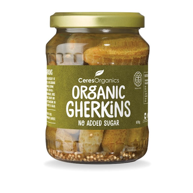 CERES ORGANICS Ceres Organic Gherkins Whole, no added sugar 670g