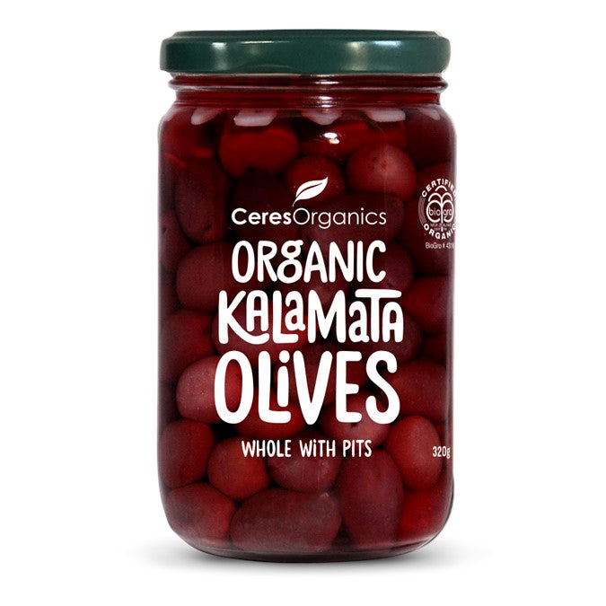 CERES ORGANICS Ceres Organic Kalamata Olives Whole w/ pits  320g