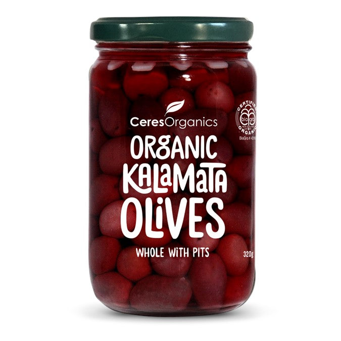 CERES ORGANICS Ceres Organic Kalamata Olives Whole w/ pits 320g