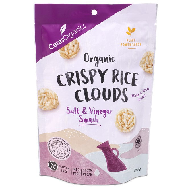 CERES ORGANICS Ceres Organics Crispy Clouds Salt & Vinegar 50g