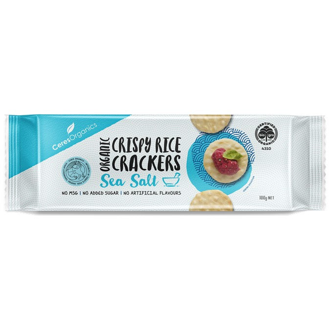 CERES ORGANICS Ceres Organic Rice Crackers - Sea Salt   G/F  100g