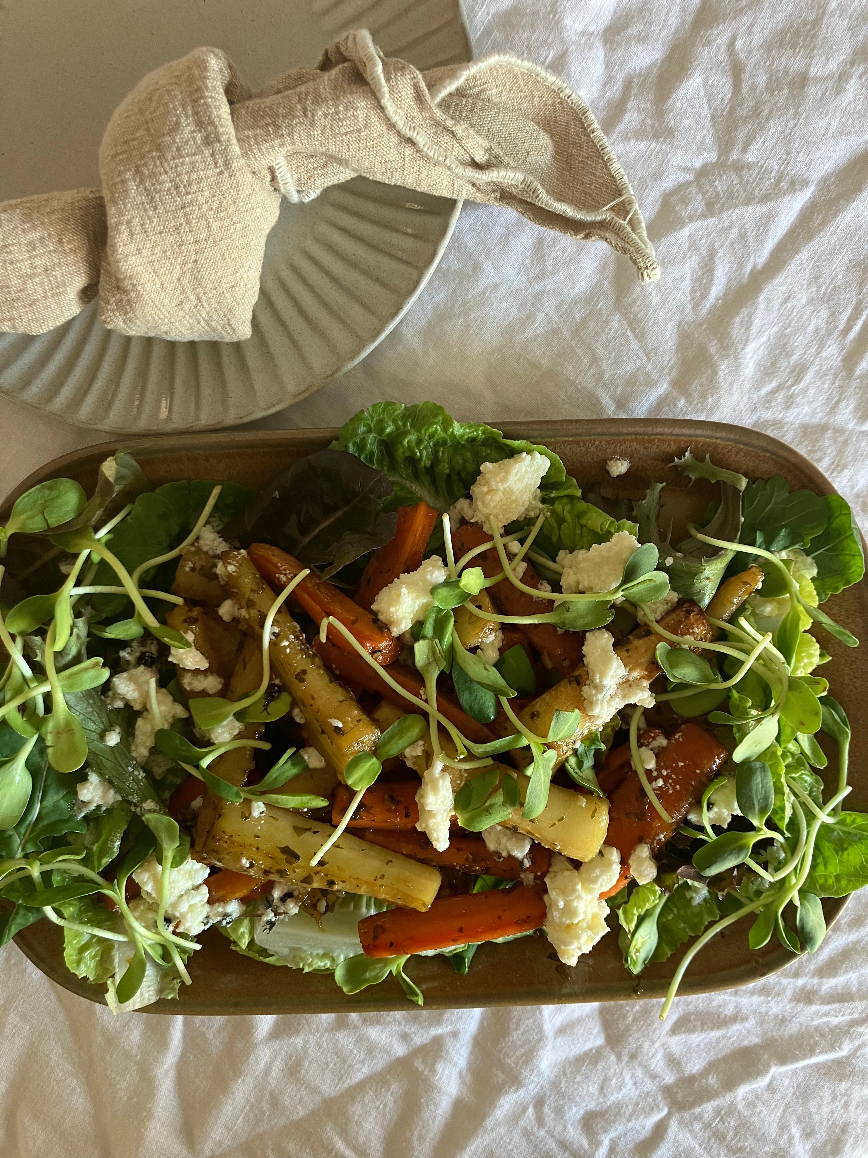 Roasted Carrot & Parsnip Warm Autumn Salad