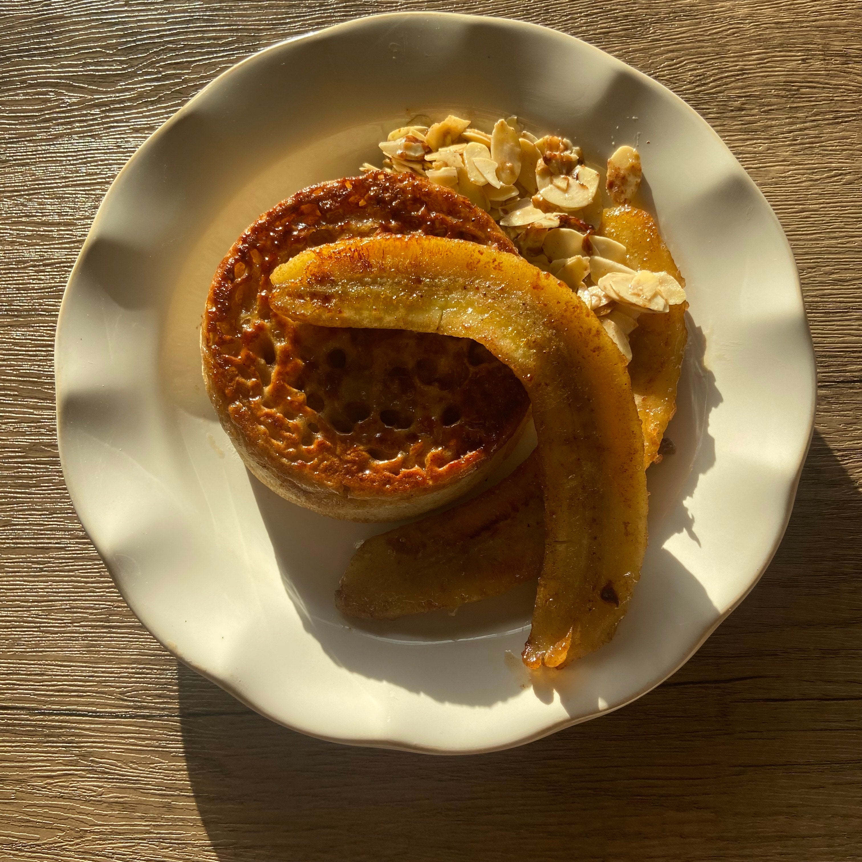 Caramelised Banana Crumpet