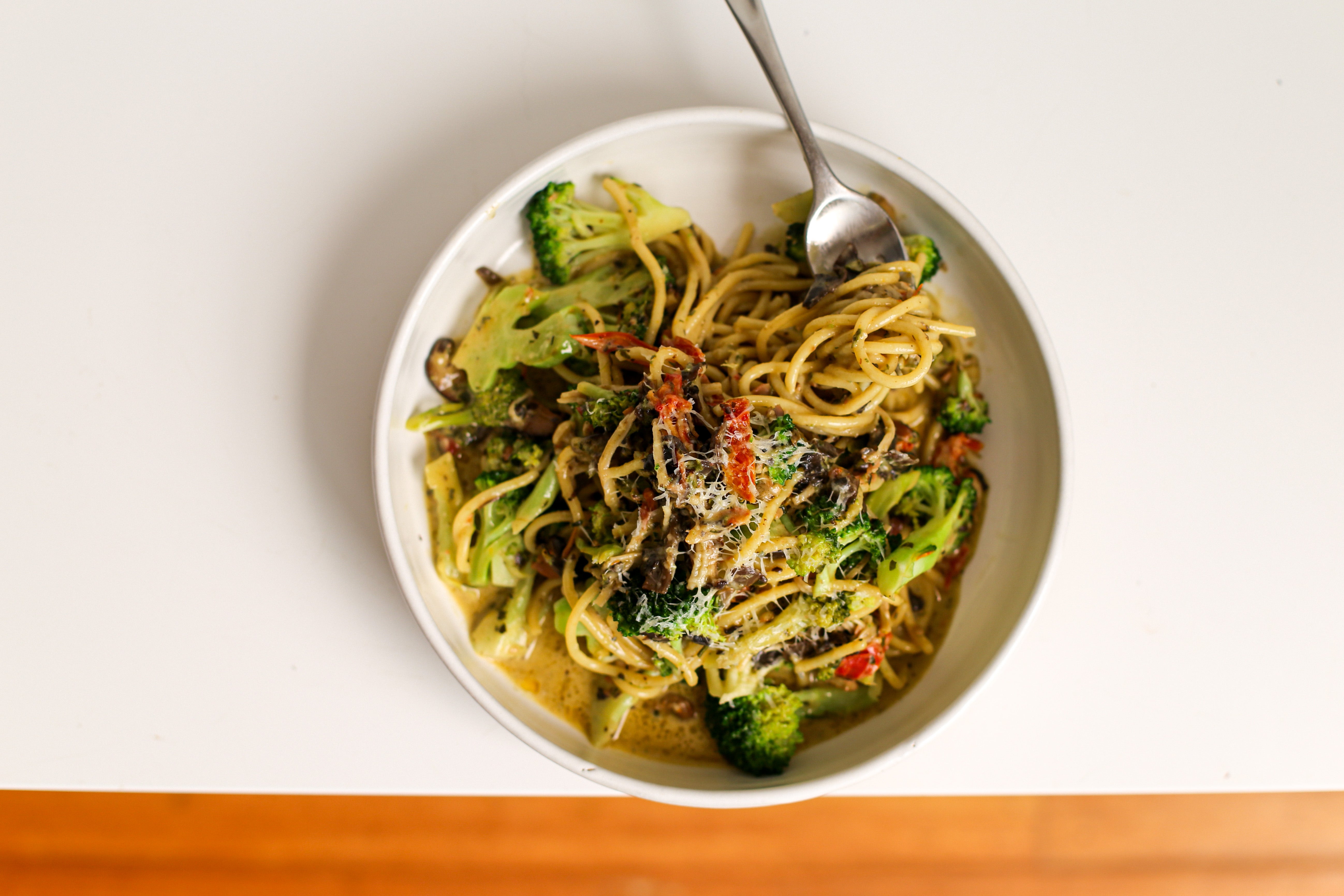 Creamy-Mushroom-Spaghetti-Ingredients
