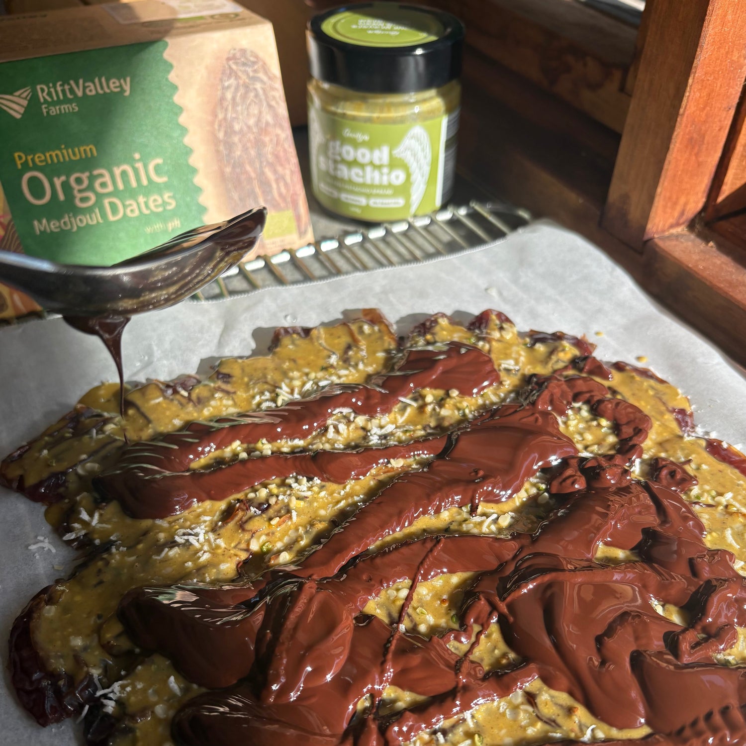 Pistachio & Chocolate Date Bark