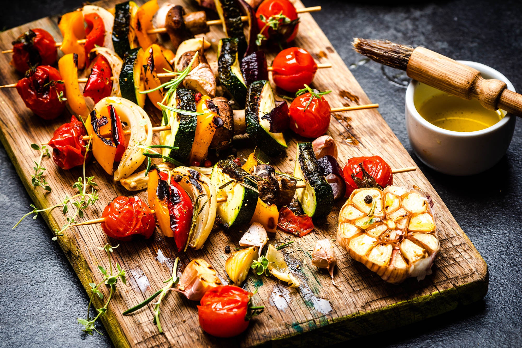 Louisiana Basted BBQ Vegetable Skewers