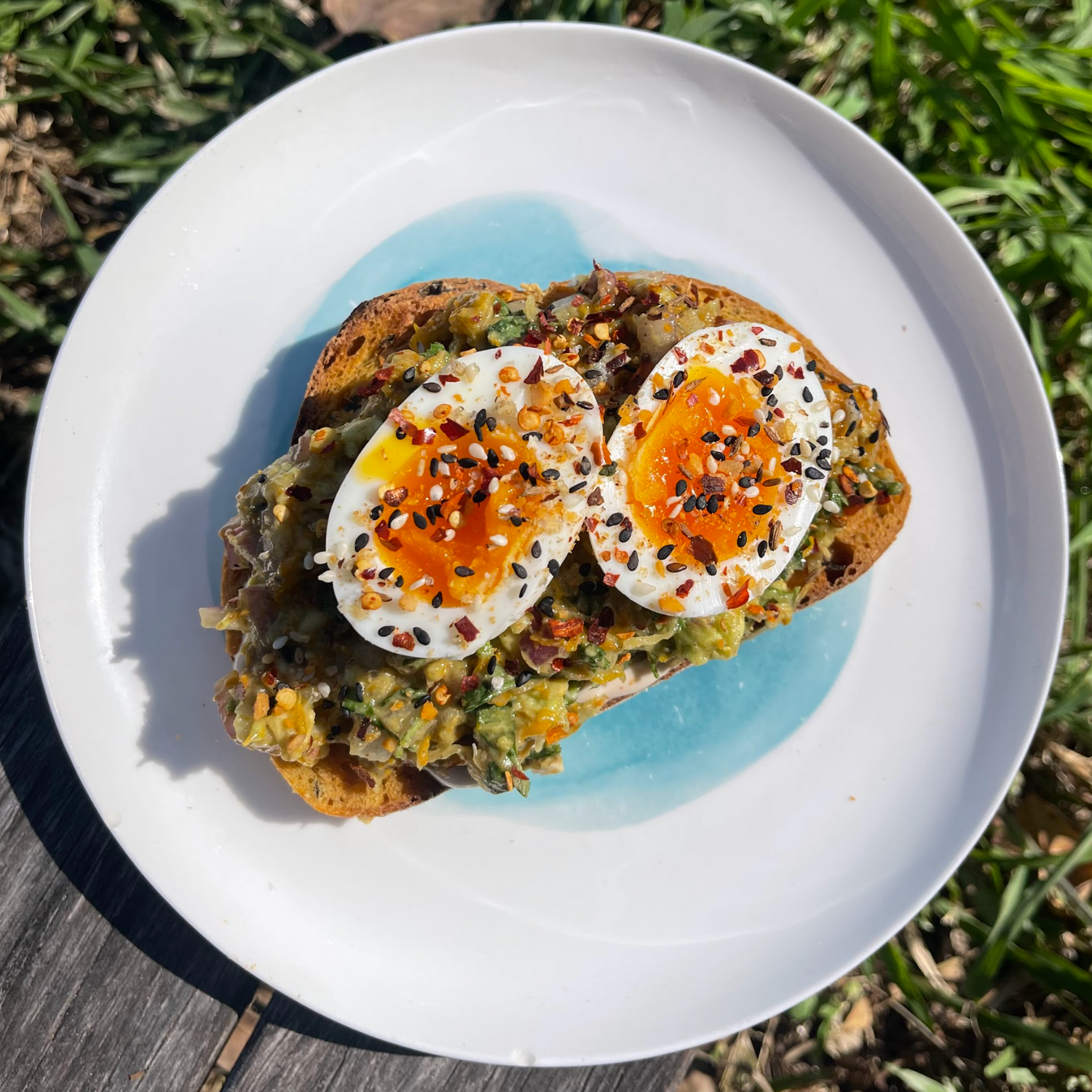 The PERFECT boiled eggs on chunky avo sourdough