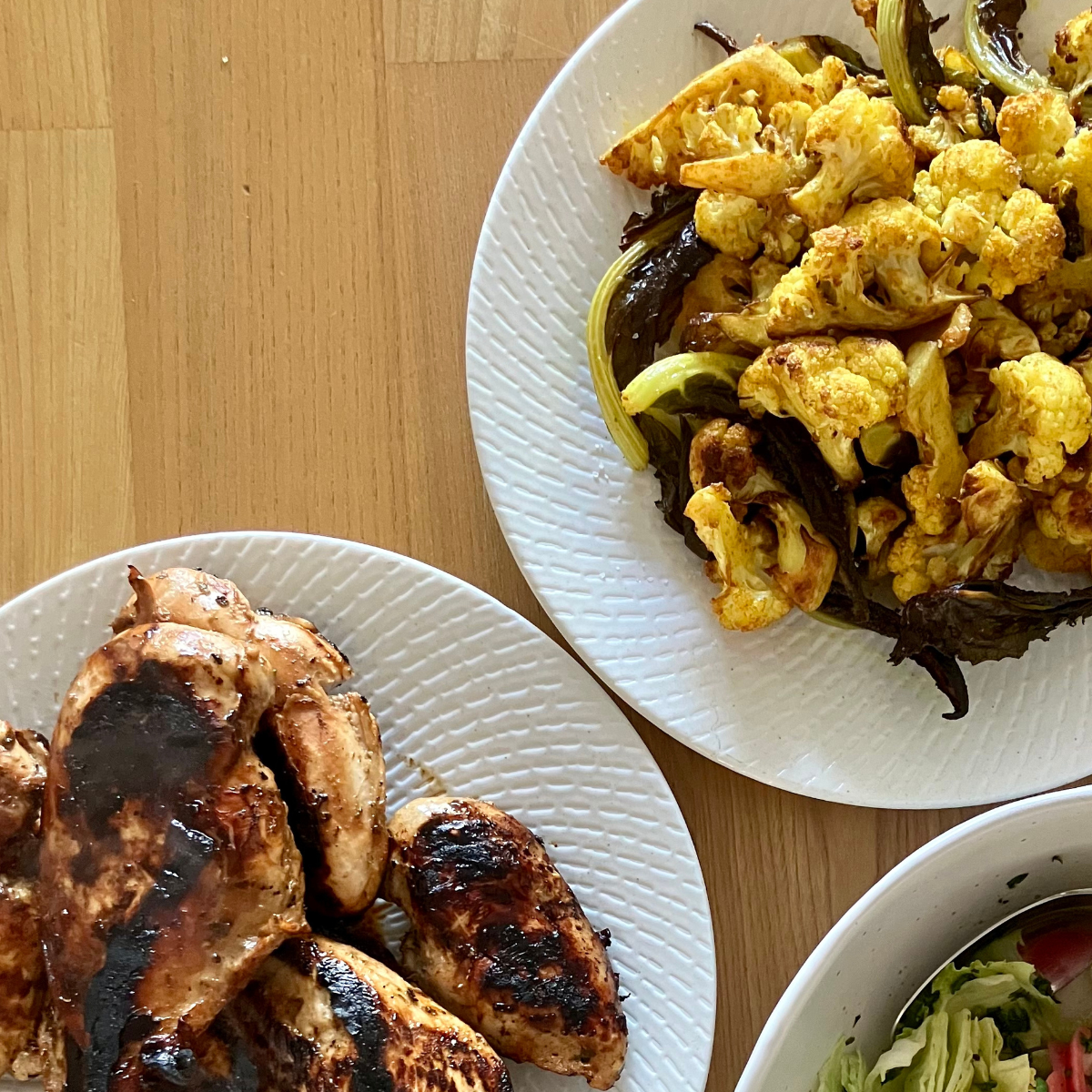 Roasted Cauliflower & Succulent Marinated Chicken