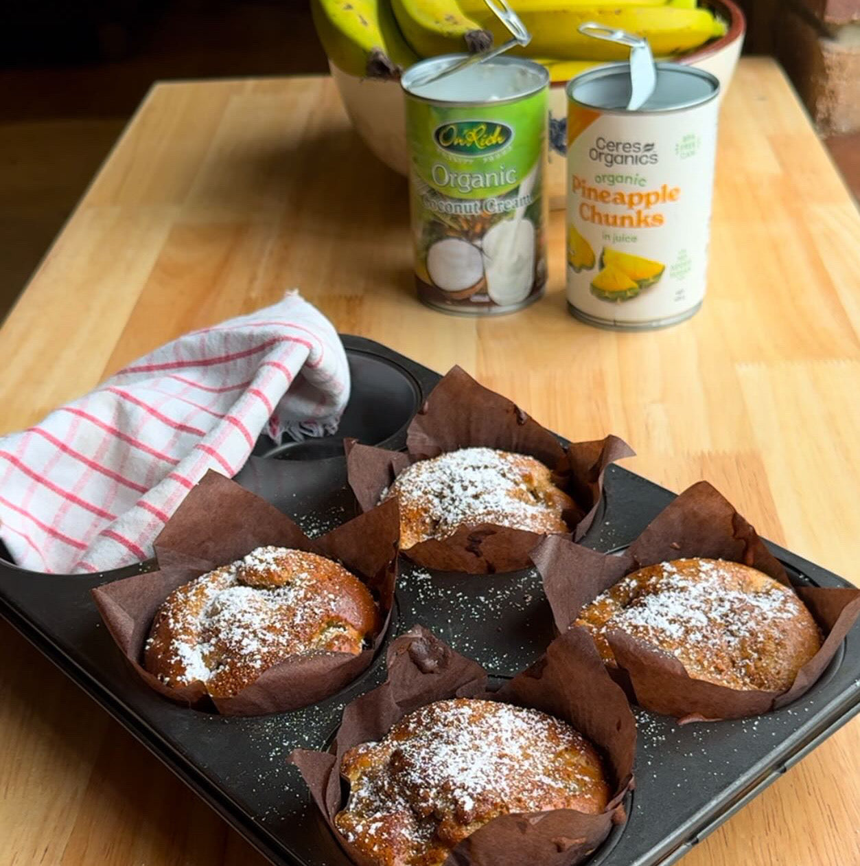 Pineapple & Coconut Protein Muffins