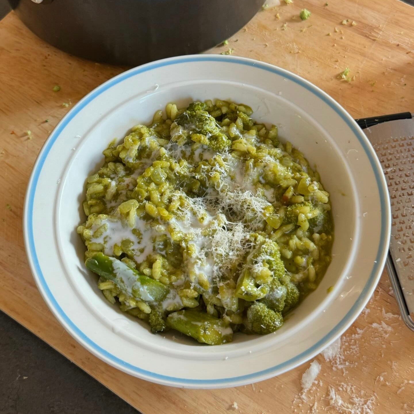 Asparagus and broccoli risotto