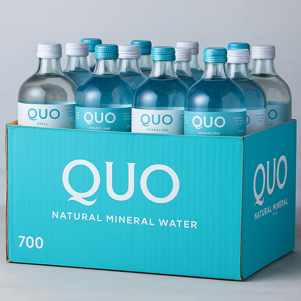 12 x 700ml of Natural Sparkling Mineral Water - Quo QLD