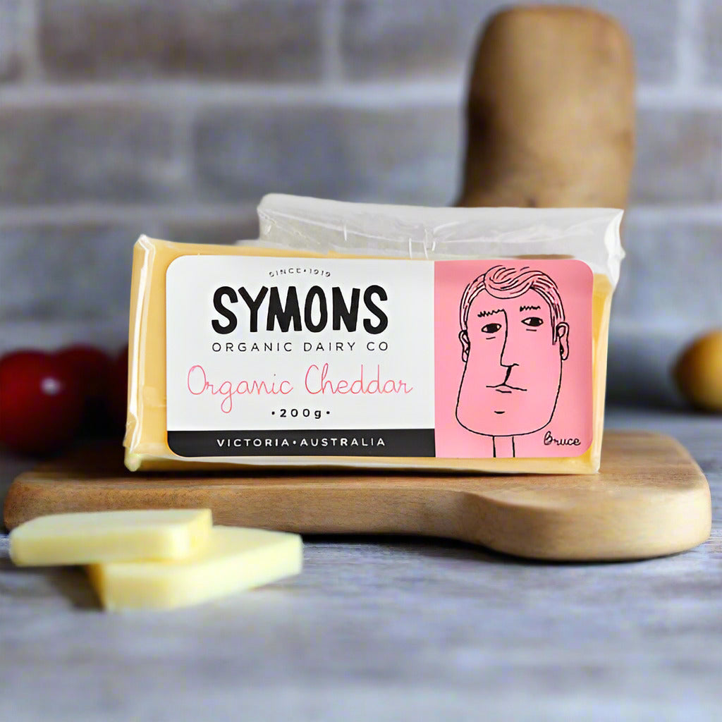 Organic Cheddar Cheese Block - Symons 200g Block