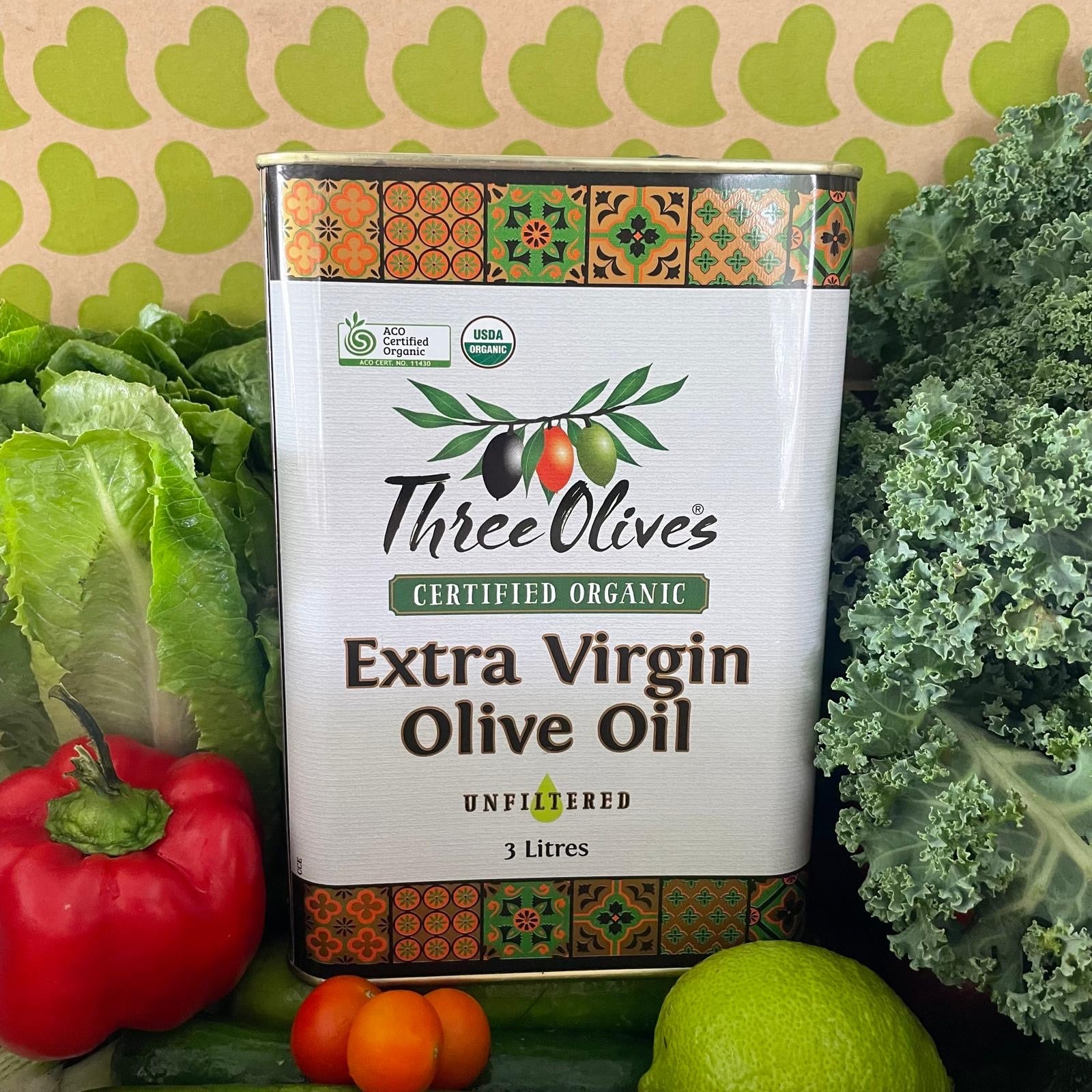 Organic Extra Virgin Olive Oil 3L - Three Olives