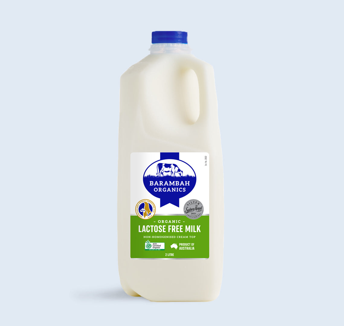 Organic LACTOSE FREE Milk - 2 Litres Barambah - contact us if out of stock