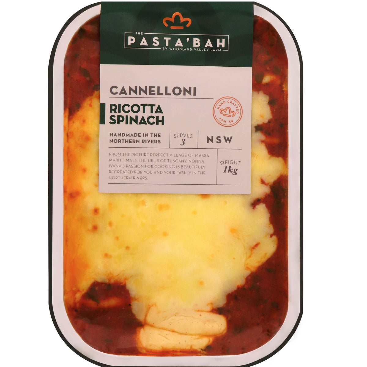 Spinach & Ricotta Cannelloni 1kg - Local Handmade Pasta by The Pasta'bah