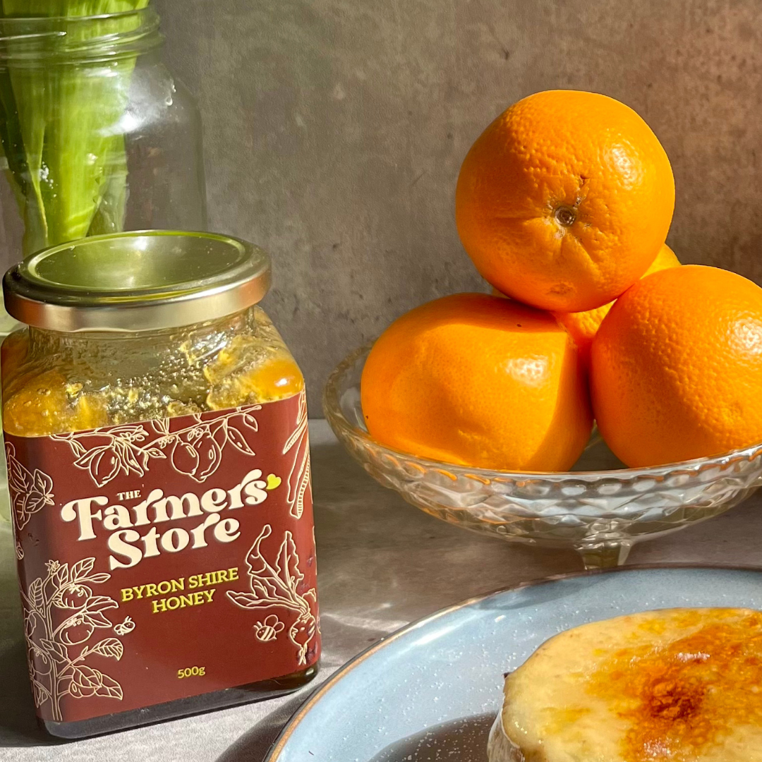 Honey 500g Glass Jar - The Farmers' Store Byron Shire Honey