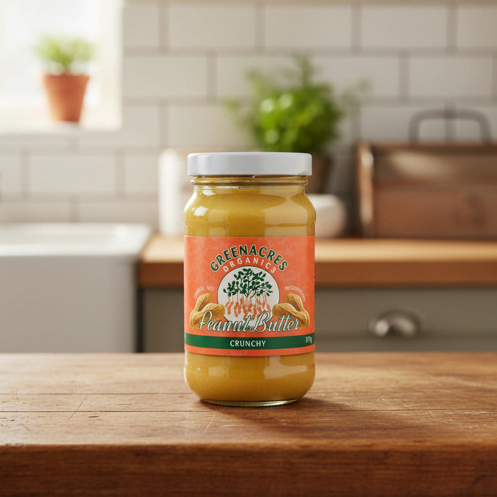 Organic Peanut Butter Crunchy - GREENACRES ORGANICS 375g